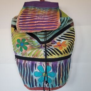 Colorful Women's Backpack with Floral Design